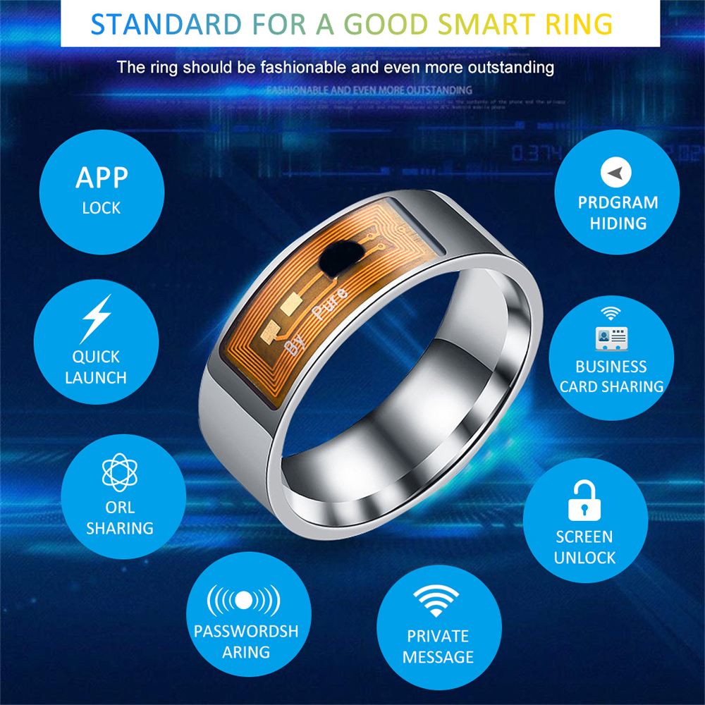 Intelligence Ring NFC Steel Ring Smart Magic Finger NFC IC card ID for Smartphone with NFC Water -resistant