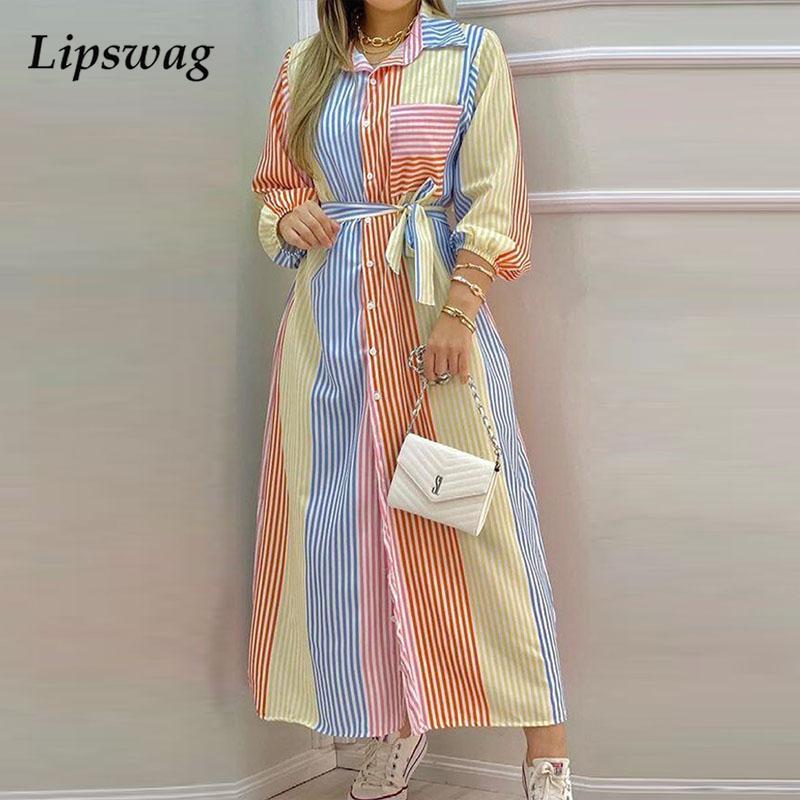 women casual button turn-down collar long dress elegant belted lace-up party dress fashion striped loose irregular shirt dresseshigh quality, Black;gray
women casual button turn-down collar long dress elegant belted lace-up party dress fashion striped loose irregular shirt dresseshigh quality, Black;gray