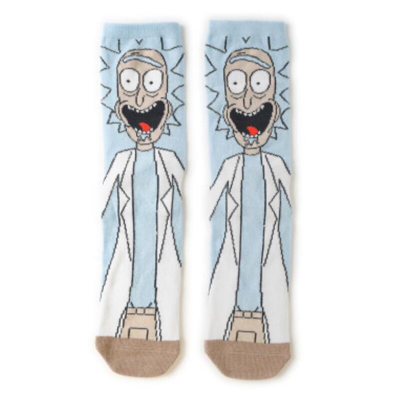 New fashion men's and women's silk socks anime pattern casual street all-match cotton soft