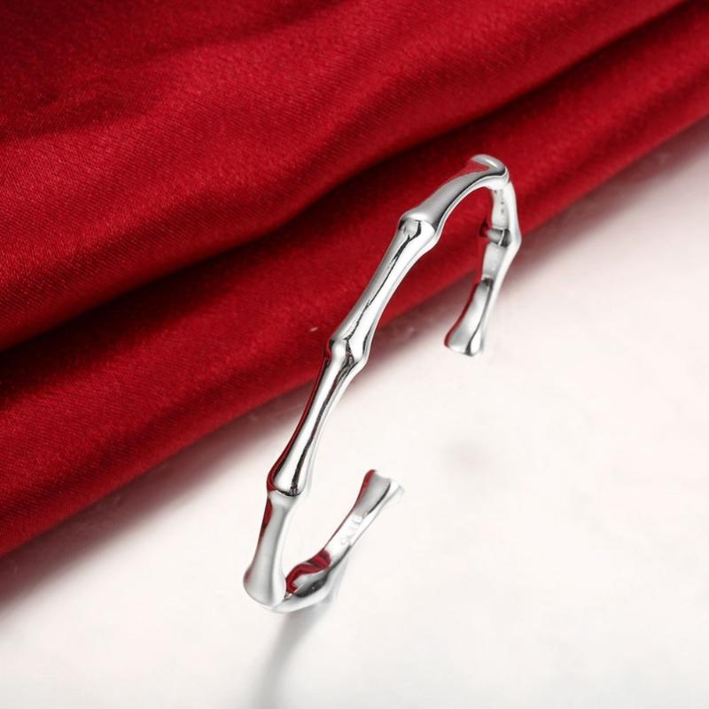 Bangle 925 Sterling Silver Bamboo Joint Opening Bangles For Women Wedding Engagement Party Fashion Jewelry
Bangle 925 Sterling Silver Bamboo Joint Opening Bangles For Women Wedding Engagement Party Fashion Jewelry