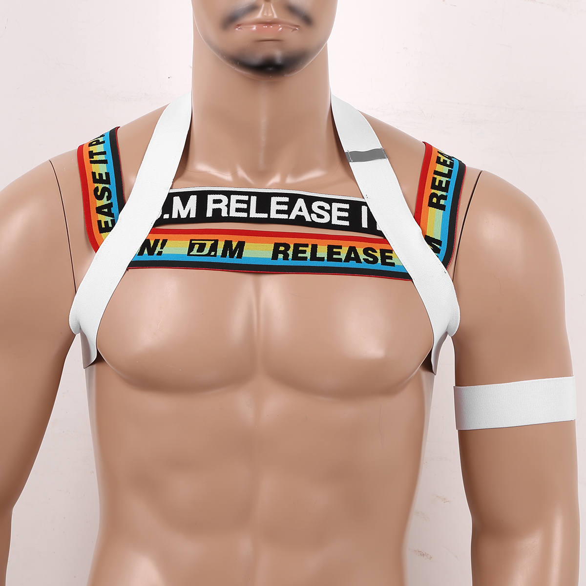 Mens Fashion Letters Wide Elastic Shoulder Body Chest Harness Belt Shoulder Support Muscle Strap with Armband Club Wear Costumes
Mens Fashion Letters Wide Elastic Shoulder Body Chest Harness Belt Shoulder Support Muscle Strap with Armband Club Wear Costumes