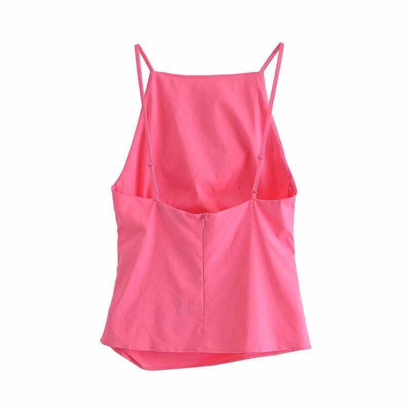 Crop Top Women Casual Fashion Chic Lady Halter Top Women Summer Top Women Sleeveless Tank Tops 210709