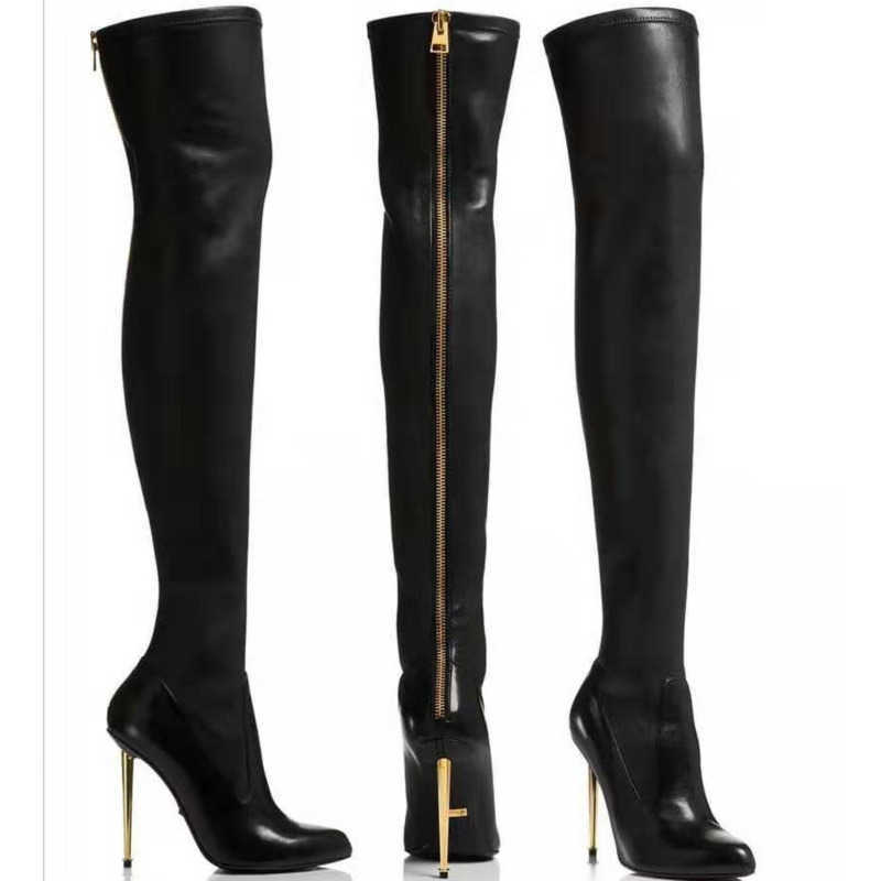 Black Sexy Woman High Heels Boots Women Over The Knee Boots Female Fashion Shoes Ladies Thigh High Boots 12cm Plus Size 43 211006 - view 7