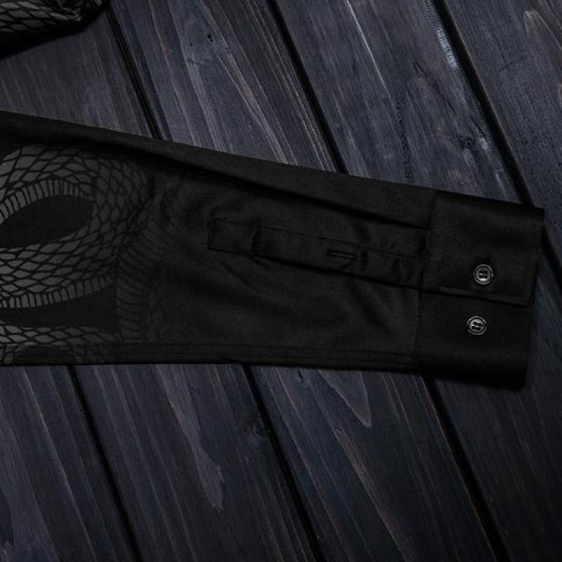 Minglu Men Shirt Luxury Unique Powerful Snake Design Mens Shirts Fashion Allover Printed Long Sleeve Man Plus Size 4xl Men's Casual