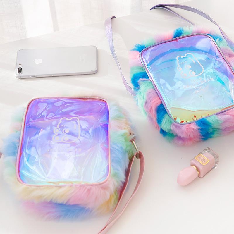 Waist Bags Soft Girl Student Transparent Shoulder Bag Gummy Bear Laser Zipper Diagonal Cross Rainbow Plush
Waist Bags Soft Girl Student Transparent Shoulder Bag Gummy Bear Laser Zipper Diagonal Cross Rainbow Plush