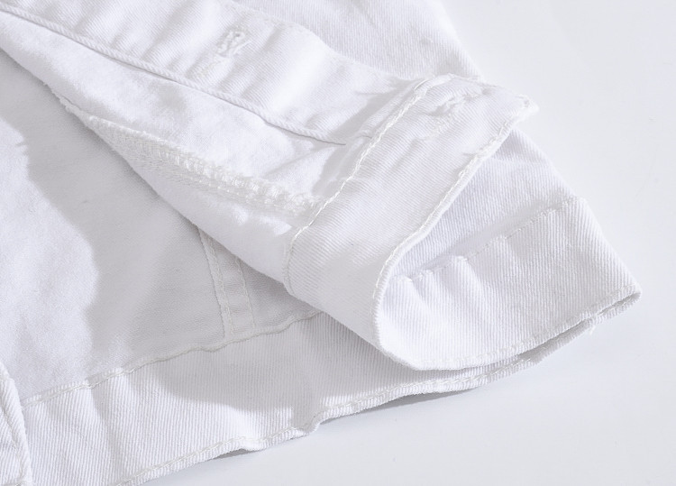 Spring Autumn Fashion Men's patches design slim fit denim jacket White army green patchwork coat Outerwear for man Big