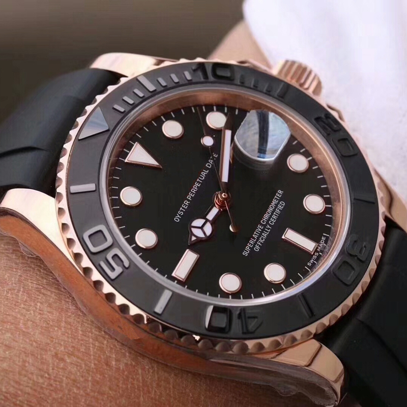 Luxury Mens Watch Black Ceramic Bezel Automatic Mechanical Movement Sports Watches 40mm Rose Gold Dial Wristwatches With Rubber Band watches, Slivery;brown 
Luxury Mens Watch Black Ceramic Bezel Automatic Mechanical Movement Sports Watches 40mm Rose Gold Dial Wristwatches With Rubber Band watches, Slivery;brown