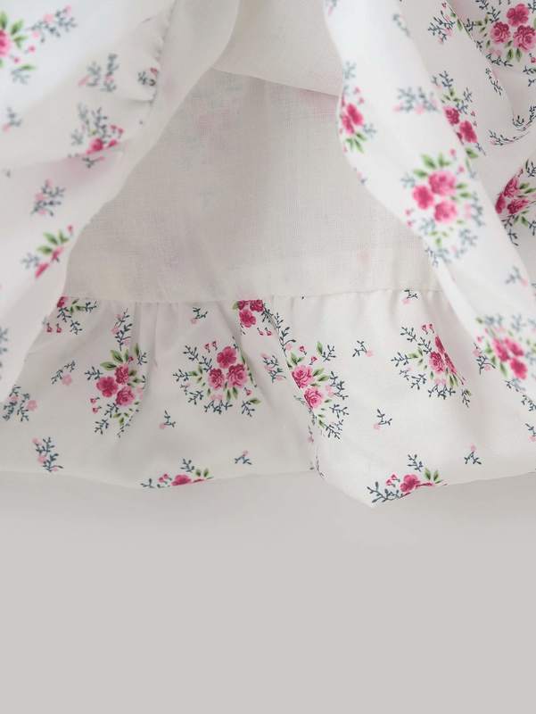 Baby Floral Print Keyhole Back Knot Front Dress SHE R250424