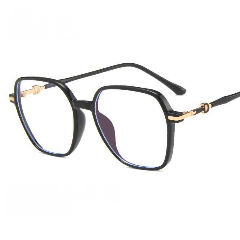Fashion Sunglasses Frames Green Clear Print Square Anti-blue Light Eyeglasses For Women Alloy Leopard Oversize Computer Myopia Glasses Frame