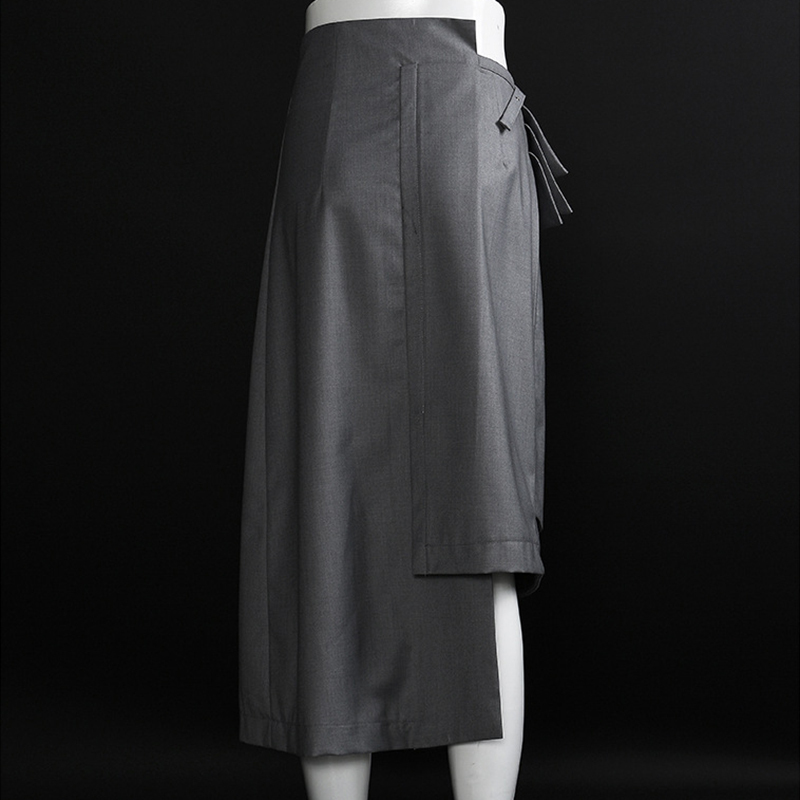 Asymmetrical Patchwork Skirt For Women High Waist Hollow Out Irregular Hem Casual Skirts Female Autumn 210521