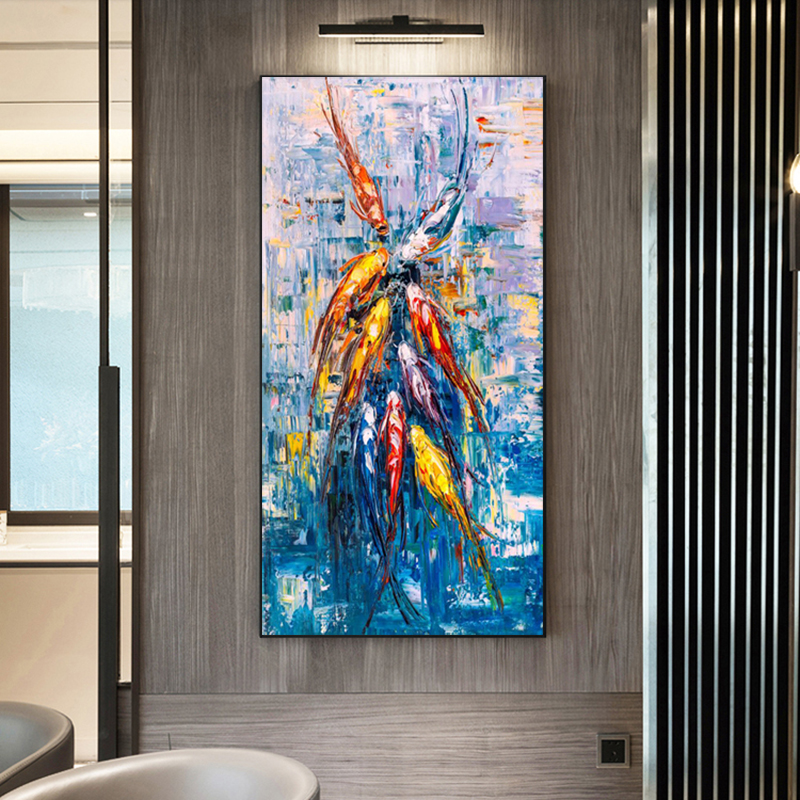 Koi Fish Pictures Oil Painting On Canvas Wall Art For Living Room Animal Posters And Prints Modern Home Decoration