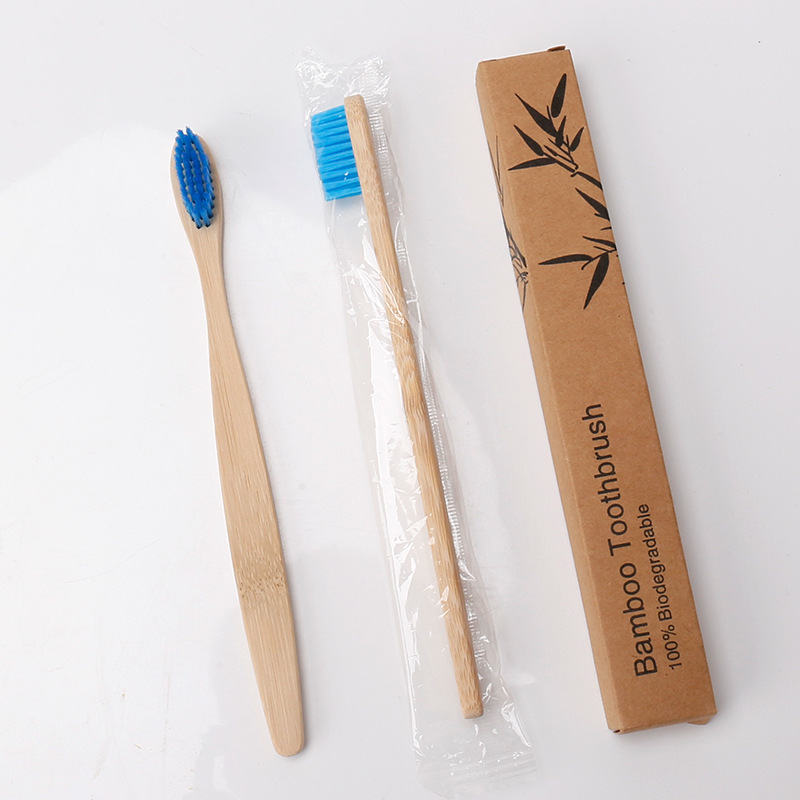 Disposable Bamboo Toothbrush Charcoal Wooden Colorful Cleaning Tooth Brush For Travel Hotel Home