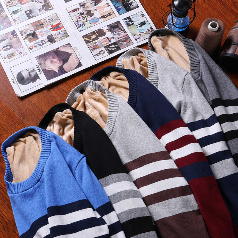 Pullovers Sweaters Men O-Neck Thick Men's Sweater 100% Cotton Warm Sweater For Masculino Winter est Casual Mens 210601