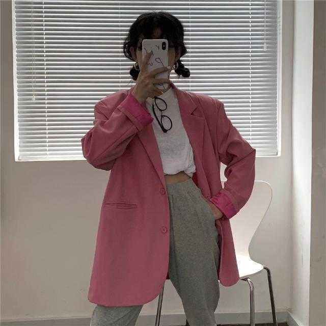 Nomikuma Autumn Women Blazers Coat Korean Causal Solid Suit Jacket Long Sleeve Notched Collar Blazer Feminimos 6B235 210930