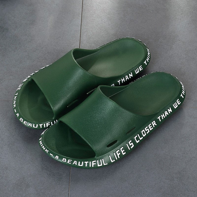 Couple style fashion slippers letter shoes non-slip design soft bathroom shoes summer beach men's sandals women's slippers