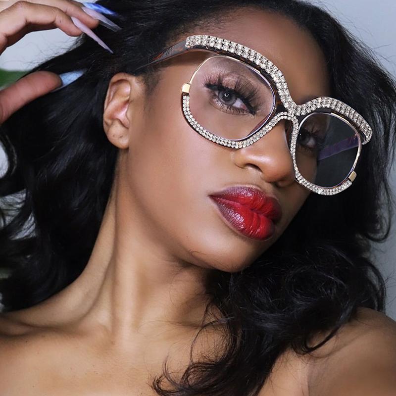 Sunglasses 2022 Fashion Bling Diamond Blocking Glasses Retro Square Frames Men Women Clear Lens Rhinestone Eyeglasses Spectacle, White;black
Sunglasses 2022 Fashion Bling Diamond Blocking Glasses Retro Square Frames Men Women Clear Lens Rhinestone Eyeglasses Spectacle, White;black