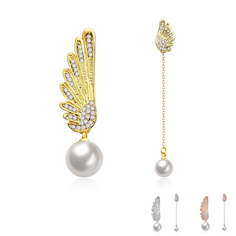 Dangle & Chandelier Christmas Wing Pearl Earrings For Women Shining Zircon Asymmetry Gold Plate Stud Earring Fashion Jewelry Anniversary Gir
Dangle & Chandelier Christmas Wing Pearl Earrings For Women Shining Zircon Asymmetry Gold Plate Stud Earring Fashion Jewelry Anniversary Gir