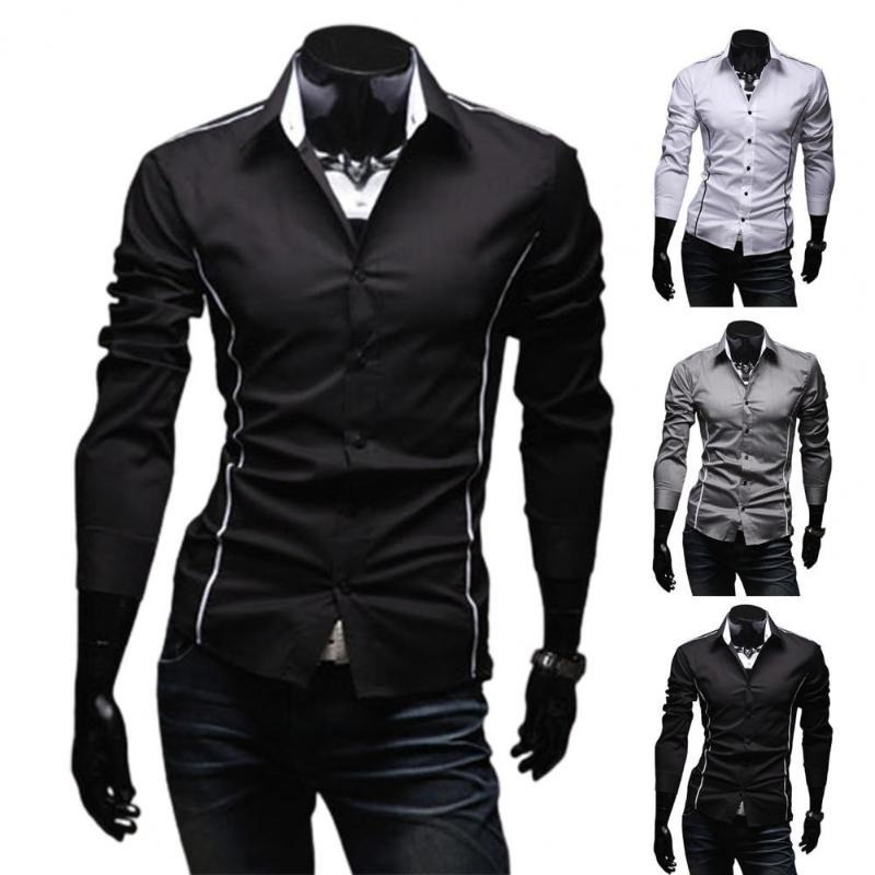 Men's Casual Shirts Men Shirt Contrast Colors Turn-down Collar Single-breasted Slim Spring For Work, White;black
Men's Casual Shirts Men Shirt Contrast Colors Turn-down Collar Single-breasted Slim Spring For Work, White;black