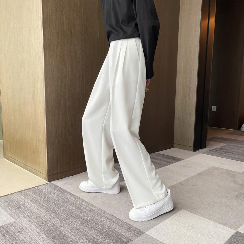 Men's Pants Summer Wide-leg Fashion Black White Casual Men Streetwear Korean Loose Thin Ice Silk Mens Trousers S-2XL 
Men's Pants Summer Wide-leg Fashion Black White Casual Men Streetwear Korean Loose Thin Ice Silk Mens Trousers S-2XL