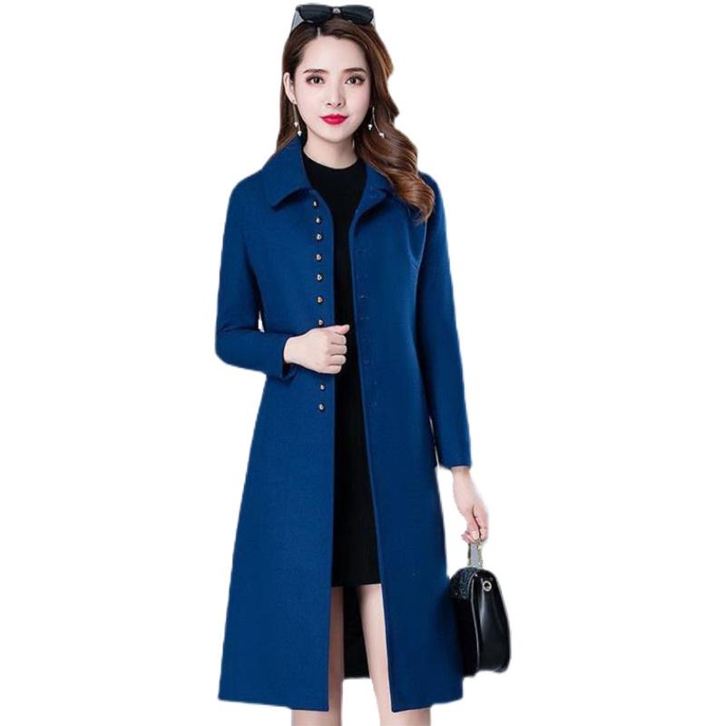 Women' Wool & Blends High Quality Long Woolen Coat Female Fashion Autumn Winter Korean Elegant Slim Blended Wom Blue Black Red Outerwear
Women' Wool & Blends High Quality Long Woolen Coat Female Fashion Autumn Winter Korean Elegant Slim Blended Wom Blue Black Red Outerwear