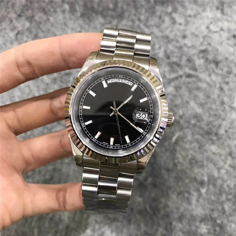 President Mens Watch Sweep Automatic Movement Mechanical D-Date Silver Stainess Sapphire Black Dial Wave Clasp Men Watches RLS, Box only
President Mens Watch Sweep Automatic Movement Mechanical D-Date Silver Stainess Sapphire Black Dial Wave Clasp Men Watches RLS, Box only