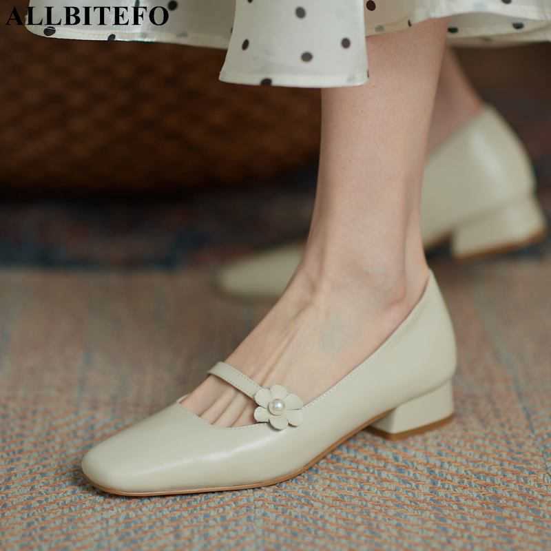 ALLBITEFO flower design natural genuine leather women heels thick heel spring fashion leisure women's high heel shoes high heels 210611, As picture
ALLBITEFO flower design natural genuine leather women heels thick heel spring fashion leisure women's high heel shoes high heels 210611, As picture