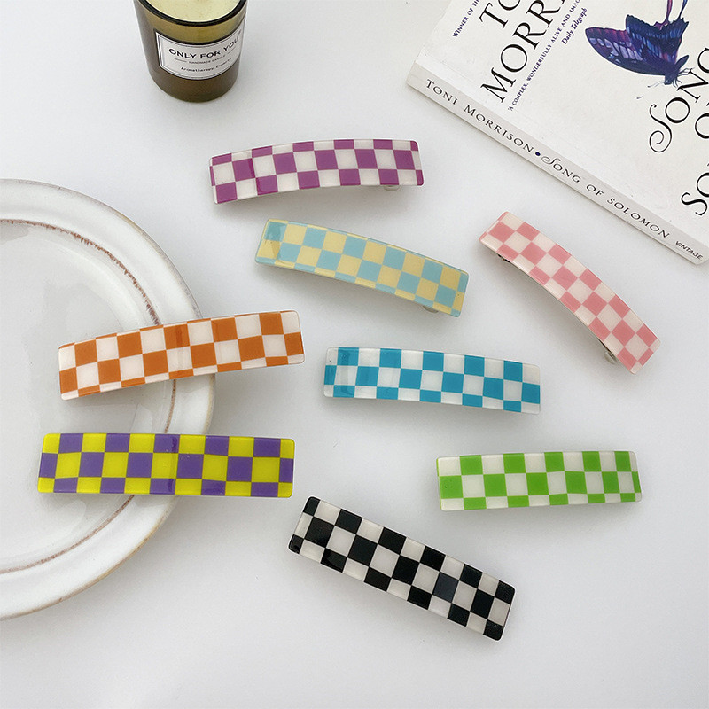 Yamog Large Splicing Color Square Barrettes Girls Colorful Acetic Acid Hair Spring Clip Women Grid Ponytail Edge Hairpins Head Accessories Length 10.5 CM
Yamog Large Splicing Color Square Barrettes Girls Colorful Acetic Acid Hair Spring Clip Women Grid Ponytail Edge Hairpins Head Accessories Length 10.5 CM