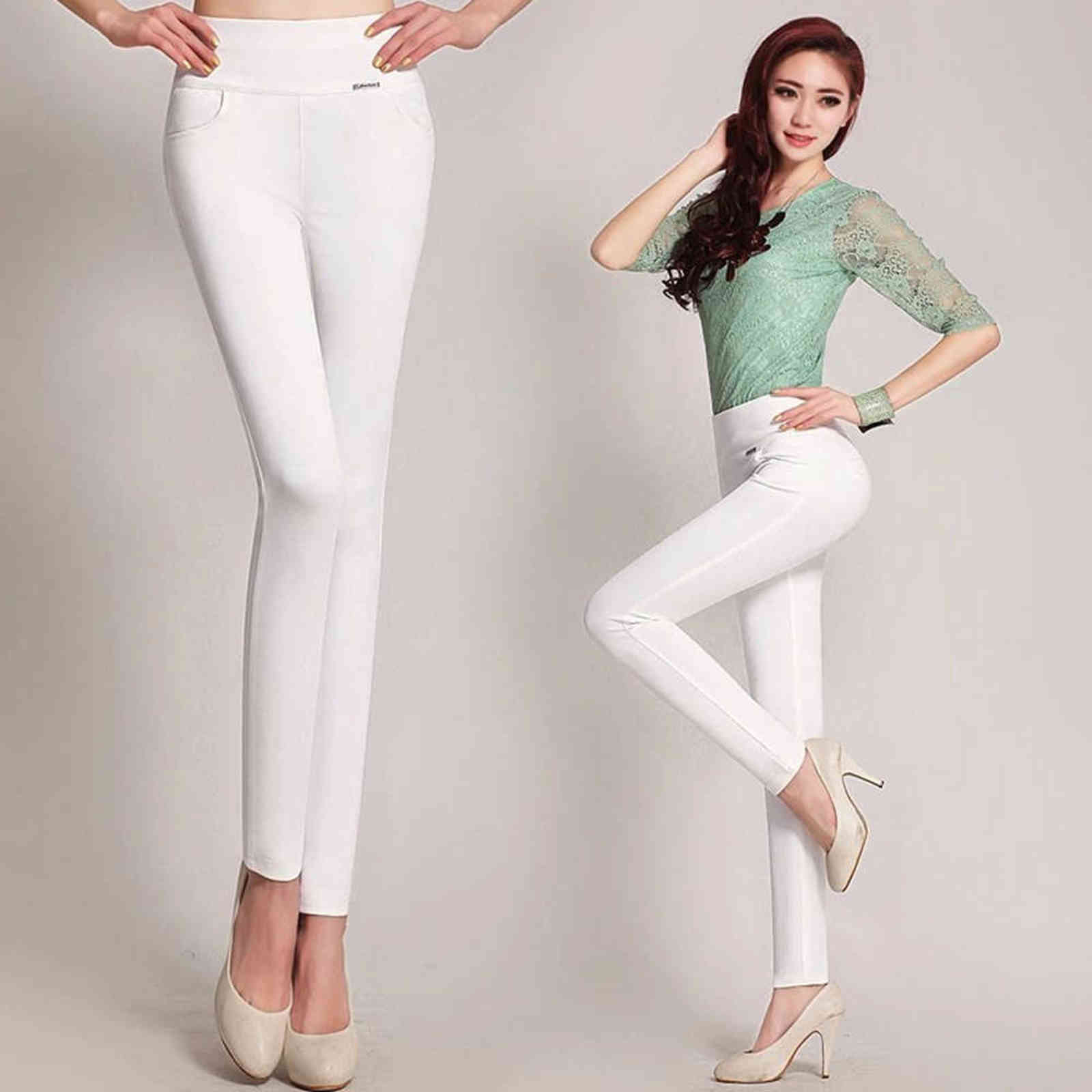 Plus Size Pencil Pants For Women High Waist Stretch Leggings Vintage Office Lady Black Casual Trousers Pantalons Femme 211124