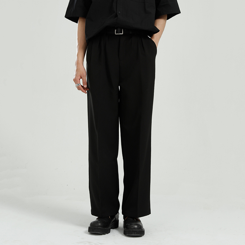 IEFB Men's Clothing Spring Korean Trend Loose Straight Pants Simple Pure Color Wide Leg Suit Pants For Male 9Y5844 210524