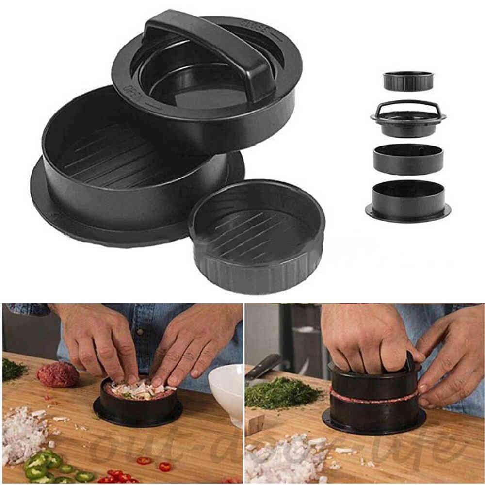 Burger Meat Press Plastic Non-stick Hamburger Patty Maker Mould Kitchen Cooking Grill Tool Barbecue Grilling Accessories