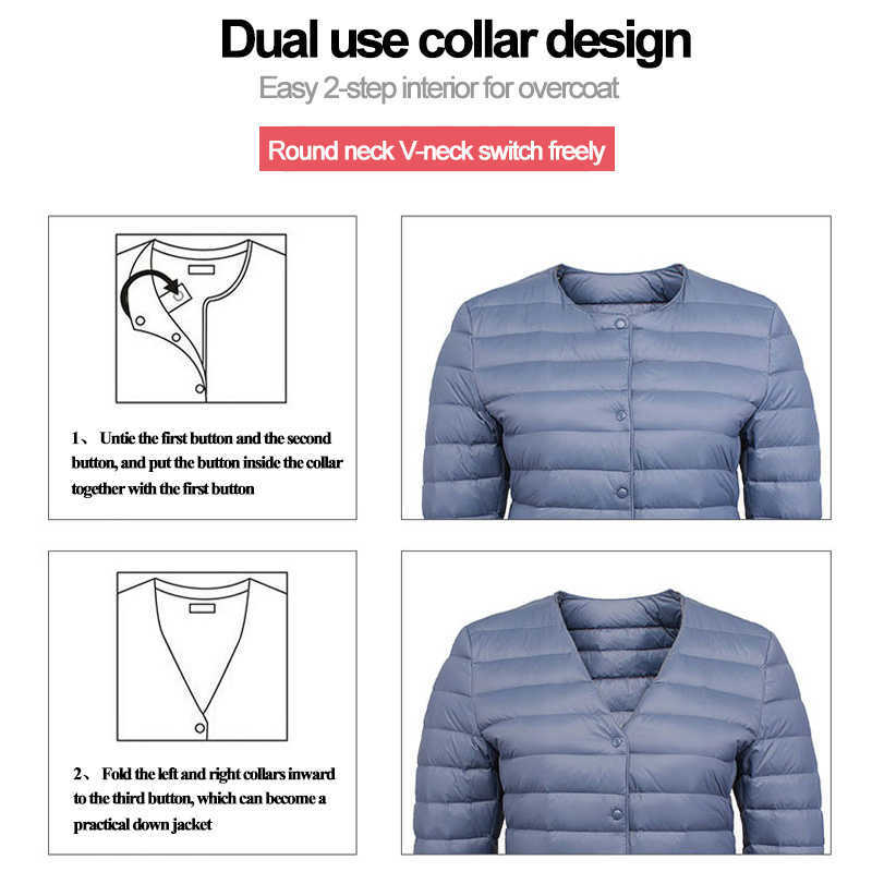Lightweight Padded Jackets Women's Jackets Spring Collarless Ultralight Quilted Coat for Women Warm Winter Down Coats Light 210819