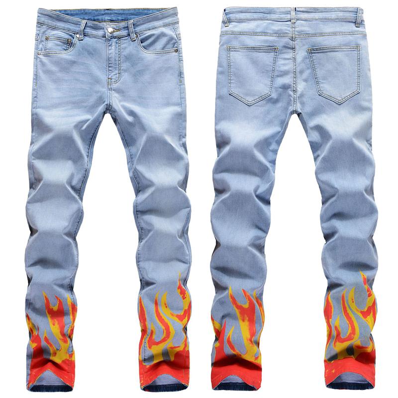 Men's Jeans 2021 Summer Fashion Flame Print Patterned Slim Stretch Men Graffiti Punk Rock Streetwear Hip Hop Pants
Men's Jeans 2021 Summer Fashion Flame Print Patterned Slim Stretch Men Graffiti Punk Rock Streetwear Hip Hop Pants