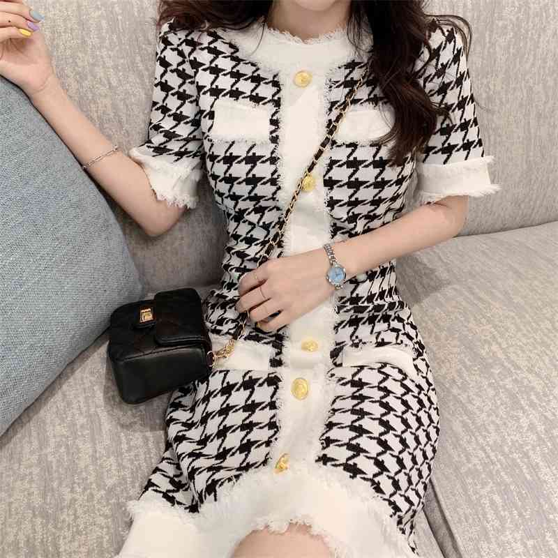 Fashion Summer Dress Women Elegant Vintage Houndstooth es Ladies Runway Jacquard Knitting 210520, Photo color
Fashion Summer Dress Women Elegant Vintage Houndstooth es Ladies Runway Jacquard Knitting 210520, Photo color