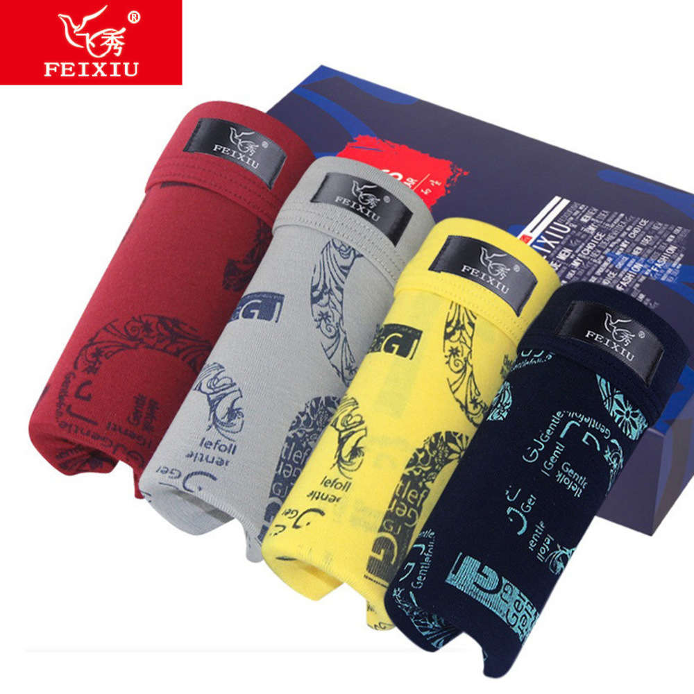 4 medium waisted men's underwear pure cotton boxed trousers with 4-legged ends, Black;white 
4 medium waisted men's underwear pure cotton boxed trousers with 4-legged ends, Black;white