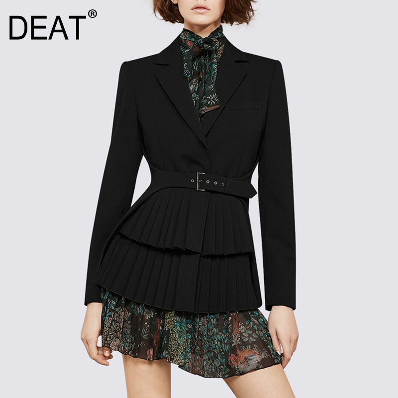 DEAT New Suit Coat Of WomenSlim And Fashionable England Style Long Sleeve With Patchwork Top spring 7B0146 210428