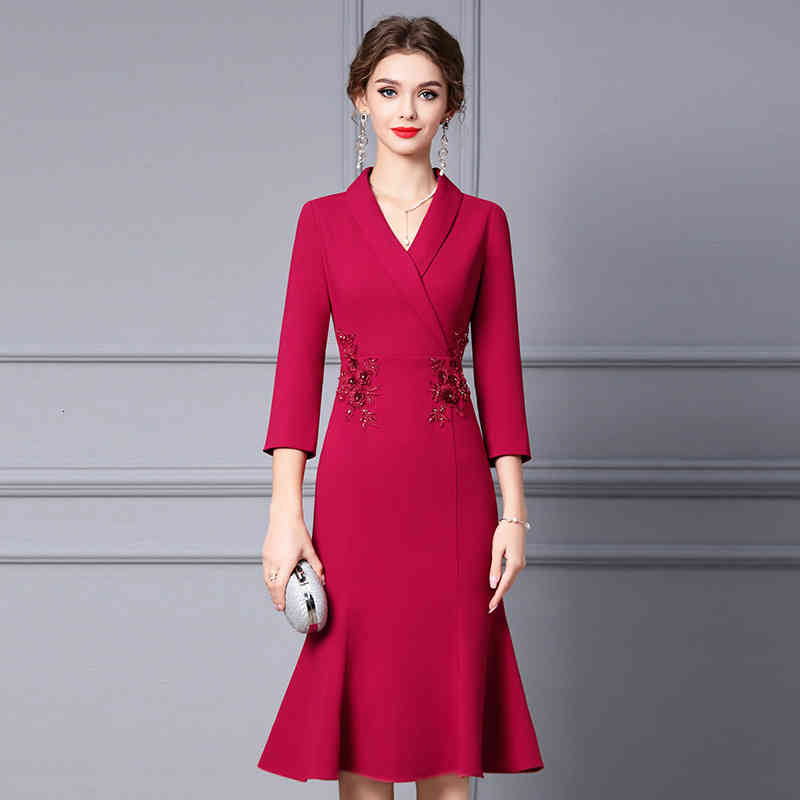 Casual Dresses Zhili long sleeve dress is slim at the waist. autumn gentle wind nail bead fishtail skirt red H6RF, Black
Casual Dresses Zhili long sleeve dress is slim at the waist. autumn gentle wind nail bead fishtail skirt red H6RF, Black