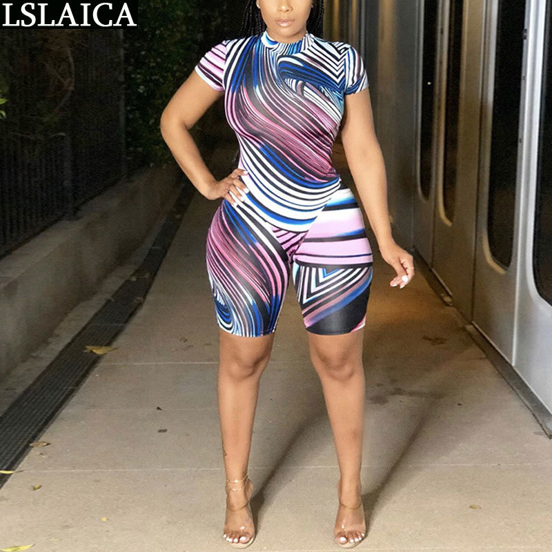 Two Piece Set Women O-Neck Top&Knee Length Pant Print Casual Tracksuit Wild Plus Size 2XL Ropa De Mujer 210515