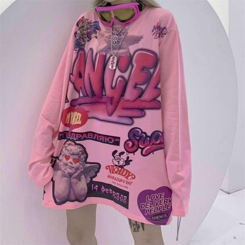 QWEEK Y2k Aesthetic Woman Tshirts Angel Print Tops Long Sleeve Harajuku Femme T-shirts Fashion Streetwear Women Clothing 210722, White
QWEEK Y2k Aesthetic Woman Tshirts Angel Print Tops Long Sleeve Harajuku Femme T-shirts Fashion Streetwear Women Clothing 210722, White