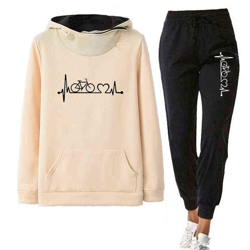 Female Hoodies+Pants Suits Women's Tracksuit Winter Outfits Spring Autumn Sweatshirts Women Clothing 211108