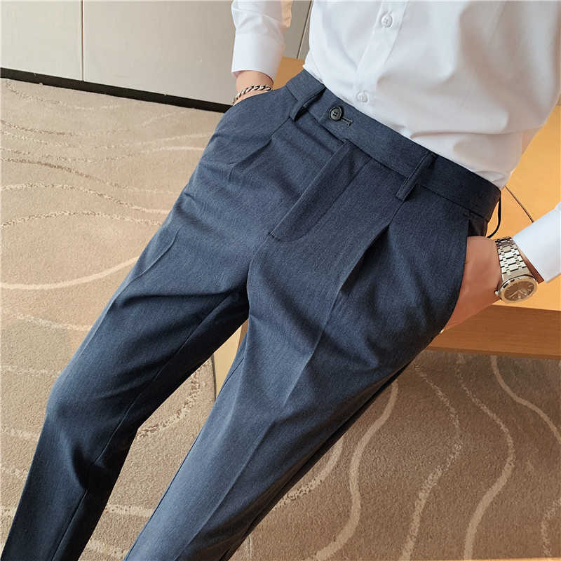Mens Business Dress Suits Pants Formal Office Work Social Pants Casual Slim Classic Streetwear Wedding Trousers Black Gray 210527
Mens Business Dress Suits Pants Formal Office Work Social Pants Casual Slim Classic Streetwear Wedding Trousers Black Gray 210527
