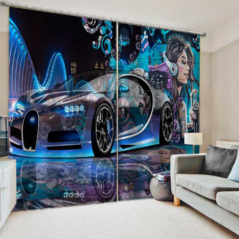 Modern Cool Fashion Boy's Room Curtain Decoration Sports Car Curtains For Living Bedroom Window Treatment KTV El Drapes
Modern Cool Fashion Boy's Room Curtain Decoration Sports Car Curtains For Living Bedroom Window Treatment KTV El Drapes