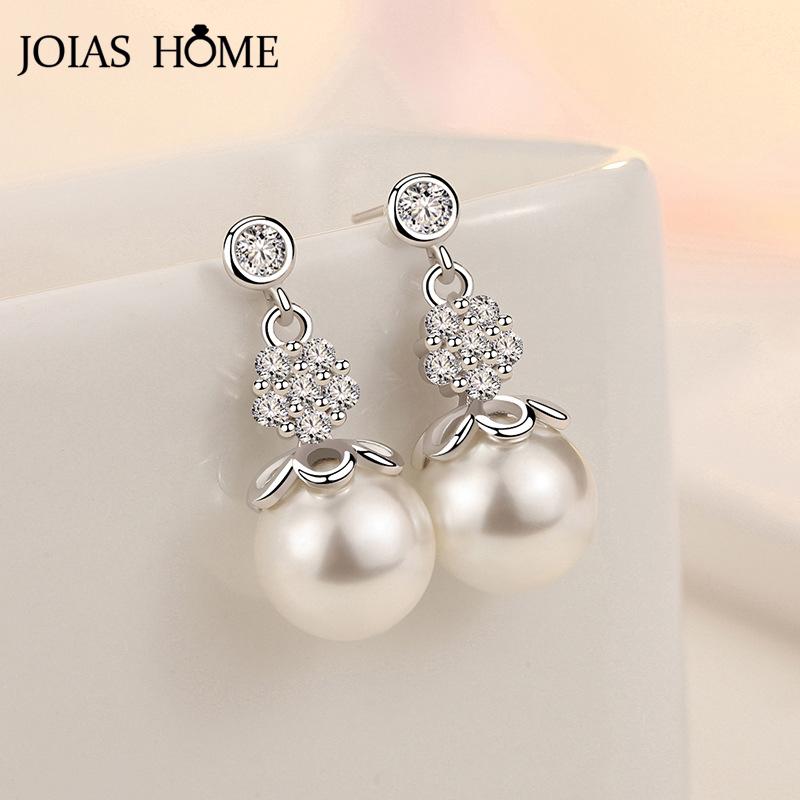 Dangle & Chandelier Joiashome 925 Sterling Silver Earrings With Natural Freshwater Pearl Zircon Drop Fine Jewelry For Female Wedding Party
Dangle & Chandelier Joiashome 925 Sterling Silver Earrings With Natural Freshwater Pearl Zircon Drop Fine Jewelry For Female Wedding Party