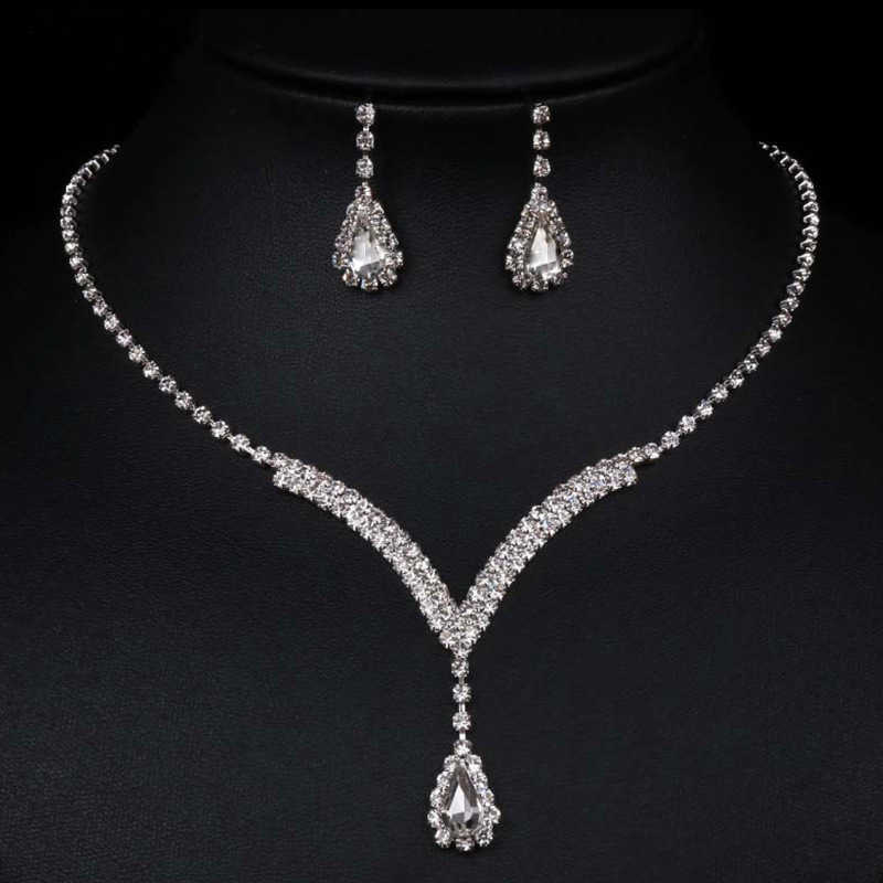 Jewelry Sets Womens silver gold plated bling Bridal full diamond V-neck Drop Pendant Necklace Earrings n5471, Black
Jewelry Sets Womens silver gold plated bling Bridal full diamond V-neck Drop Pendant Necklace Earrings n5471, Black