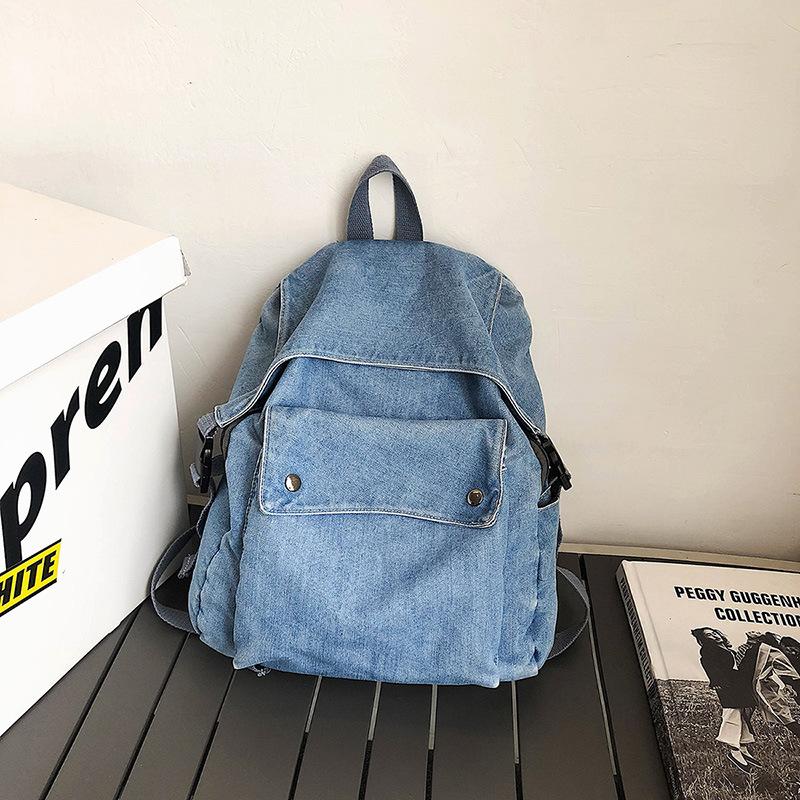 Backpack 2021 Fashion Style Jeans Backpacks Bags Large Size School Denim Travel Kroean Casual Unisex Shoulder Bag