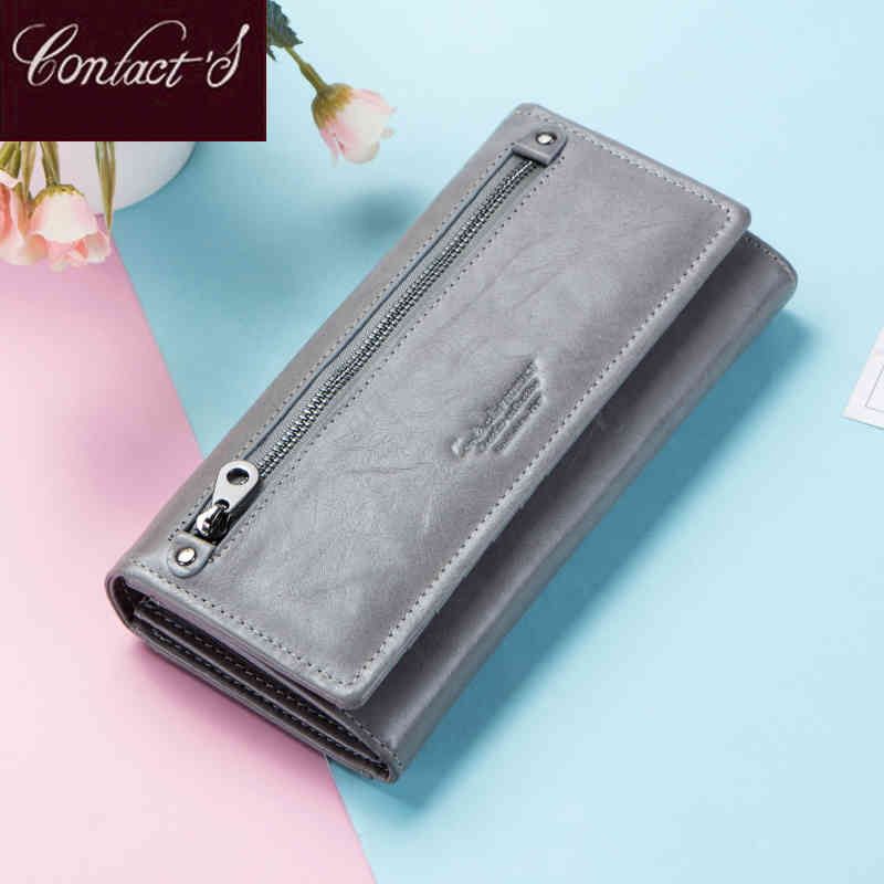 Classic Wallets Contact's Women Genuine Leather with Coin Pocket Long Small Zipper Card Holders Femal Purse Portfel, Red;black
Classic Wallets Contact's Women Genuine Leather with Coin Pocket Long Small Zipper Card Holders Femal Purse Portfel, Red;black