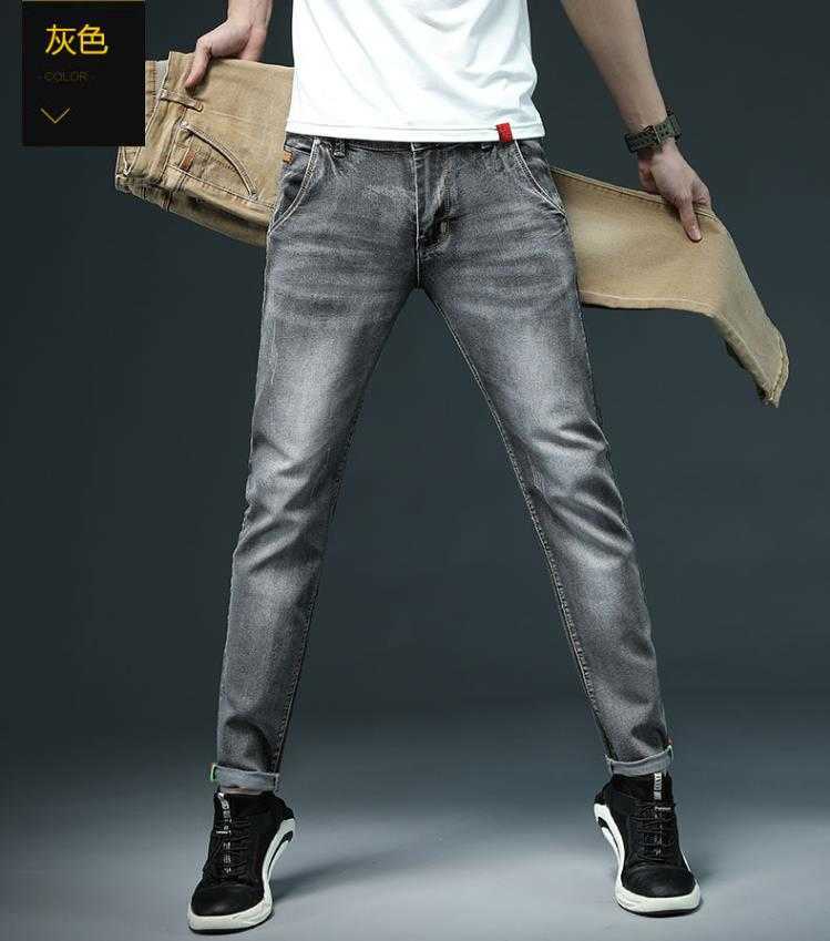 Batmo arrival high quality elastic slim jeans men ,men's skiny jeans ,grey jeans men,plus-size 28-40 Y809 210622