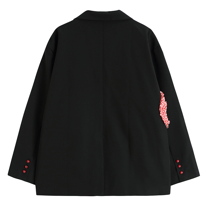 Nomikuma Black Flowers Elegant Blazer Coat Spring New Long Sleeve Notched Collar Suit Jacket Causal Women Blazers 6E062 210427