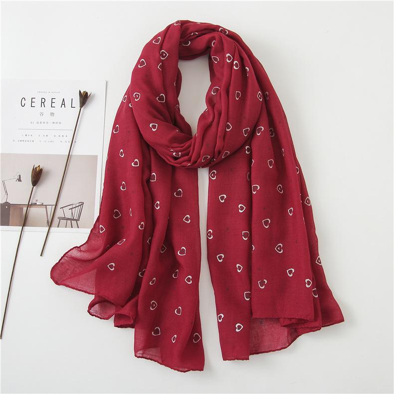 Scarves Style Shawl Beach Lovely Heart Print Long Cotton Scarf High Quality Women Fashion Sun-resistant Foulard Red
Scarves Style Shawl Beach Lovely Heart Print Long Cotton Scarf High Quality Women Fashion Sun-resistant Foulard Red