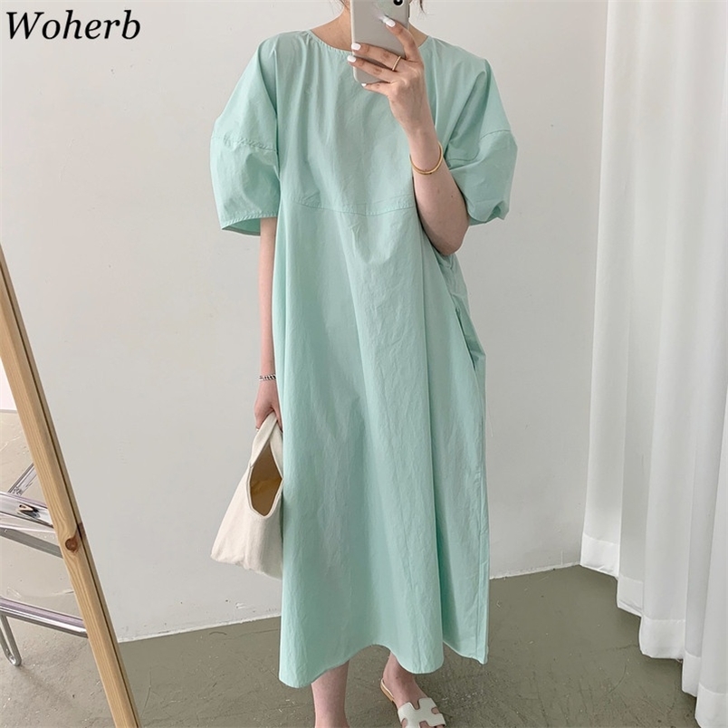 Woman Long Shirt Dress Elegant Puff Sleeve Vintage Loose Solid Color Korean Chic Ladies All Match Minimalist Vestidos 210519, Light green
Woman Long Shirt Dress Elegant Puff Sleeve Vintage Loose Solid Color Korean Chic Ladies All Match Minimalist Vestidos 210519, Light green