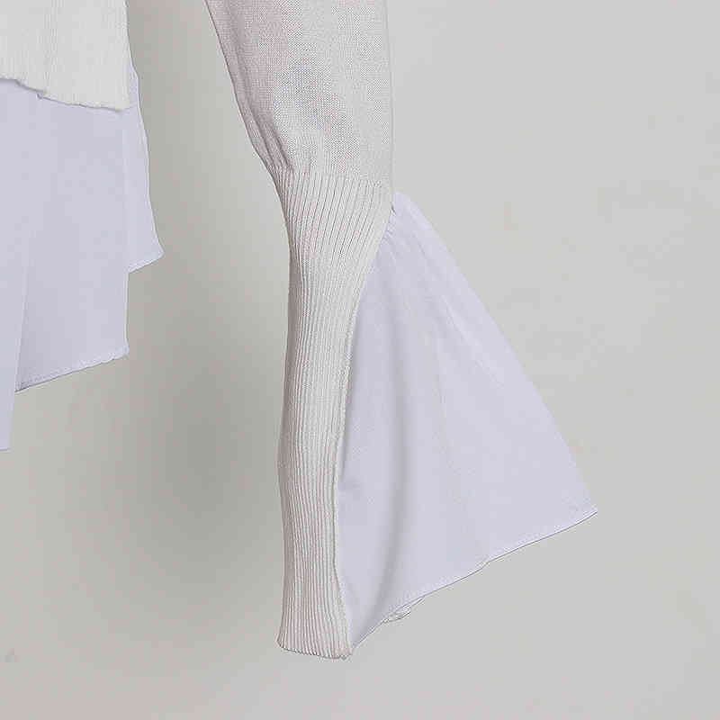 Hit Color Irregular Hem Sweater For Women Turtleneck Long Sleeve Casual Korean Sweaters Female Fashion Clothing 210524